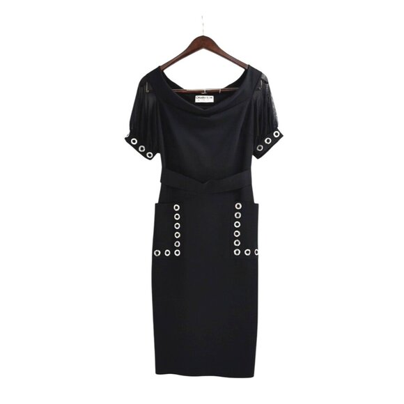 Chiara Boni Dresses & Skirts - Chiara Boni La Petite Robe Galena Grommet Jersey Cocktail Dress Black Womens M